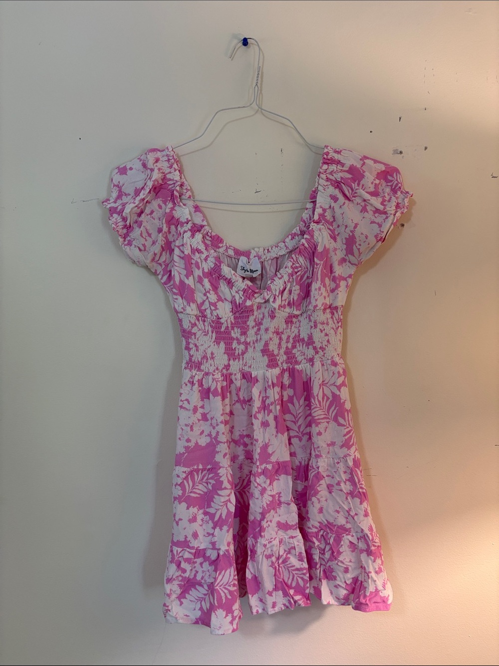 Pink Floral Off-Shoulder Dress